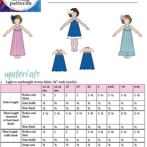 Toddler Dress Pattern Halter or Cross Back Sun Dress Toddler Maxi Dress Pattern 12 months to 10 years PDF Digital Sewing Pattern image 8