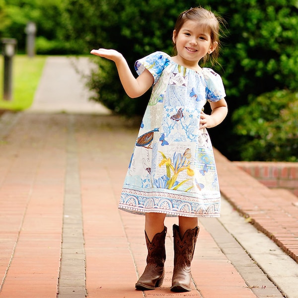 Peasant Dress Pattern for baby and girls 1 to 10 years - 4 sleeve options - Easy - Downloadable PDF Sewing Pattern