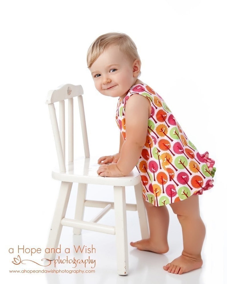 Baby Dress Pattern with Open Back, Easy Downloadable Sewing Pattern, Reversible Dress Pattern for Baby dress only image 3