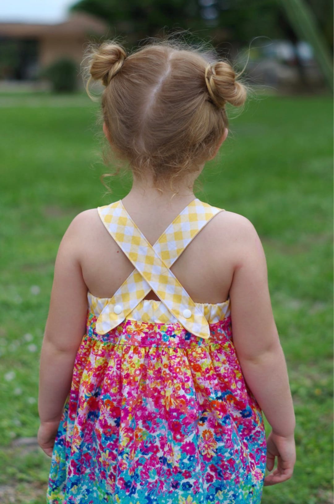 Girls Summer Dress Pattern PDF - Cross Back or Halter Straps