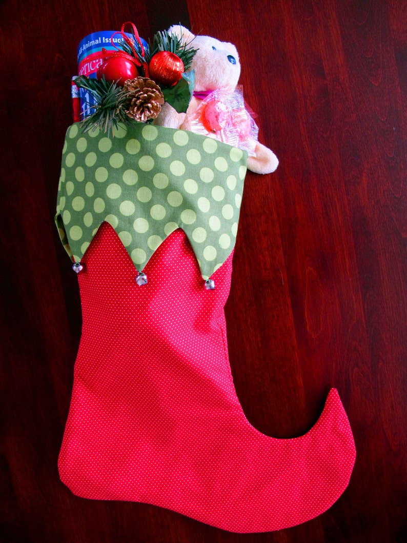 Stocking Sewing Pattern 2 styles, 2 sizes Elf and Traditional PDF Christmas Pattern image 4