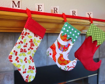 Stocking Sewing Pattern - 2 styles, 2 sizes - Elf and Traditional PDF Christmas Pattern