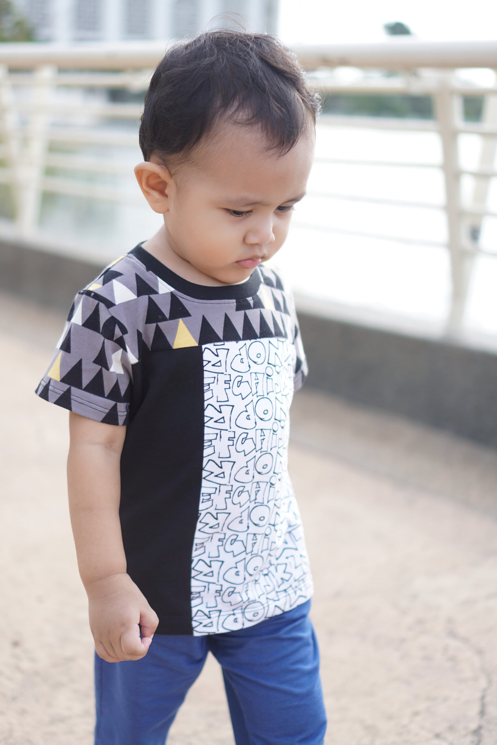 Toddler Boy Vehicle Print Colorblock Short-sleeve Tee