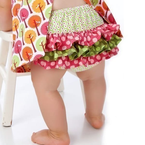 Ausgefallene DIAPER COVER Schnittmuster - Pumphose mit Rüschen Rücken für Baby und Kleinkind Neugeborene 0 3 6 12 18 24 Monate - Instant Download