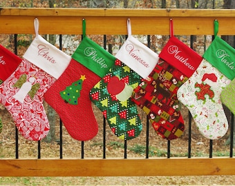 Christmas Stocking Patterns - Christmas Stocking Sewing Pattern - Downloadable Stocking Pattern - 2 sizes, 2 styles