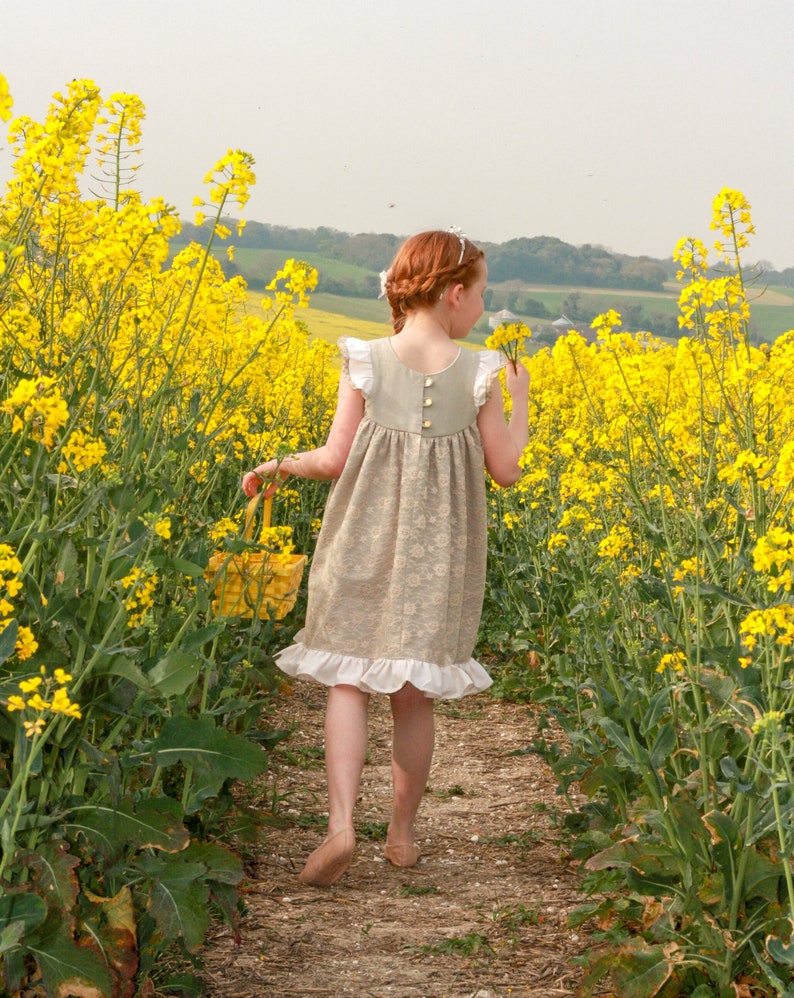 Girls Dress Pattern with Flutter Sleeve Downloadable PDF Sewing Pattern for Girls Dress 1 to 10 years image 5