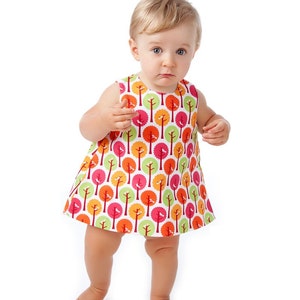 Baby Dress Pattern with Open Back, Easy Downloadable Sewing Pattern, Reversible Dress Pattern for Baby dress only image 1