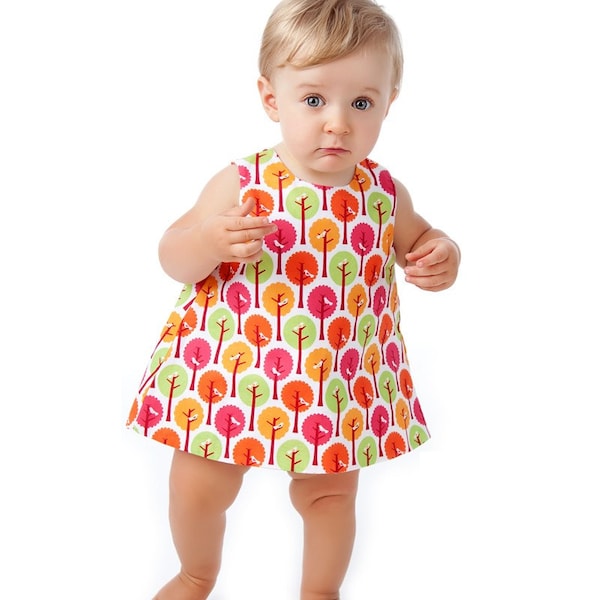 Naaipatroon babyjurk omkeerbaar open rug (pdf-download)