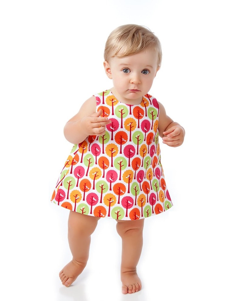 Baby Dress Pattern with Open Back, Easy Downloadable Sewing Pattern, Reversible Dress Pattern for Baby dress only image 1
