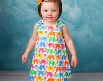 The Perfect A Line Dress pattern - Baby and Toddler 0 to 24 months - Reversible - Digital Sewing Pattern Download