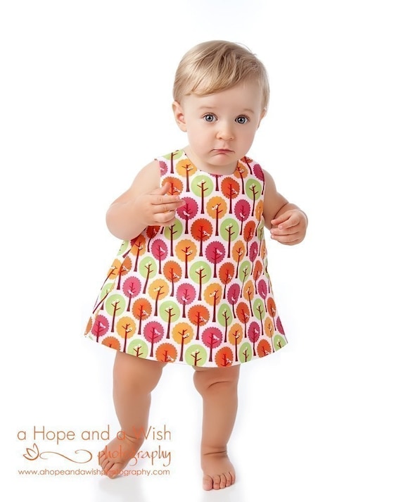 Reversible Open Back Baby Dress PDF Sewing Pattern (0-24 Months)