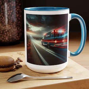 Ambulance Two-Tone Coffee Mugs, 15oz