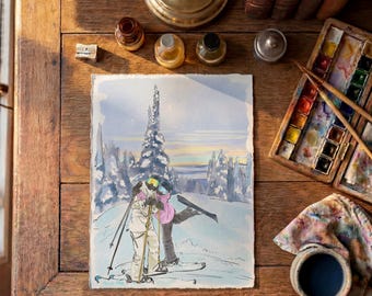 Benutzerdefinierte detaillierte Aquarell Porträts, benutzerdefinierte Aquarell Paar Zeichnung, benutzerdefinierte Familienporträt vom Foto, Jubiläum, Hochzeit, Vorschlag Geschenk