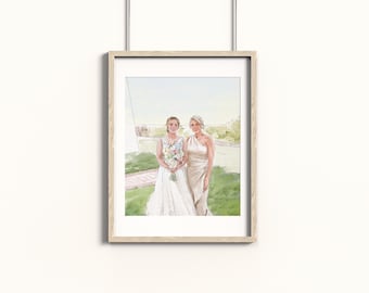 Añade a un ser querido a una foto, pintura conmemorativa personalizada, retrato en acuarela personalizado, retrato conmemorativo para una madre fallecida, regalo para un ser querido.