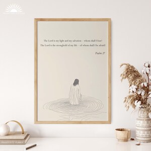 Jesus art, Psalm 27 Christian wall art, Christian Artwork, Bible Verse Print, Catholic Gifts, Christian Print, Scripture Wall Art, Bible art