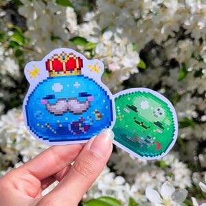 Vinyl Sticker - Slime Duo - cute video game sticker - handmade - scrapbooking