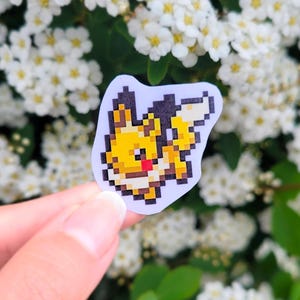 Vinyl Sticker - Pikavee - cute video game sticker - handmade - scrapbooking