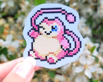 Vinyl Sticker - Mewlax - cute video game sticker - handmade - scrapbooking