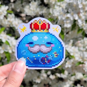 Vinyl Sticker - King Slime - cute video game sticker - handmade - scrapbooking