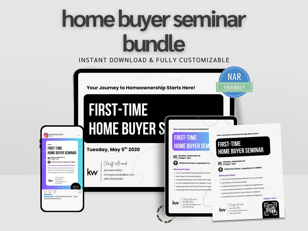 Home Buyer Seminar Kit: Real Estate Agent Canva Templates (digital ...