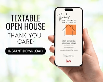 Real Estate Open House Thank You Card: Digital Business Card (Canva Template)
