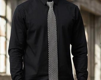 Handmade Stainless Steel Chainmail Tie, Gothic Steampunk Men's Jewelry