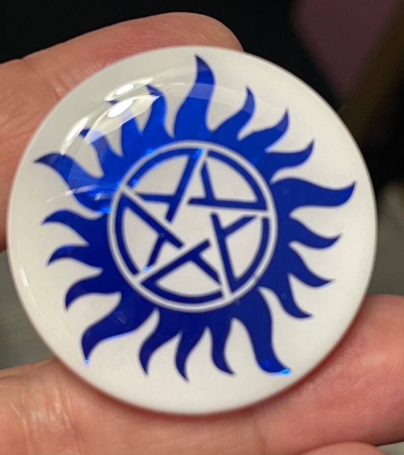 Supernatural Anti-Possession Metallic Phone Grip White Base