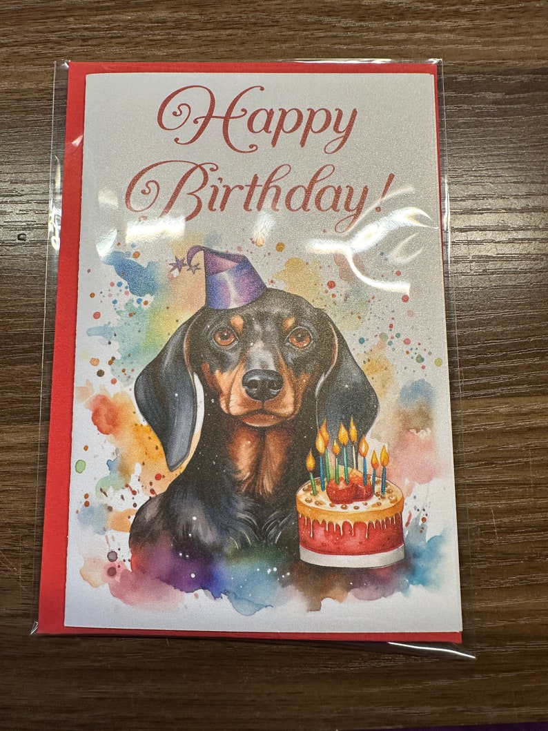 Dachshund Happy Birthday Greeting Card - Etsy