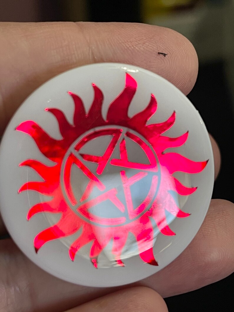 Supernatural Anti-Possession Metallic Phone Grip White Base