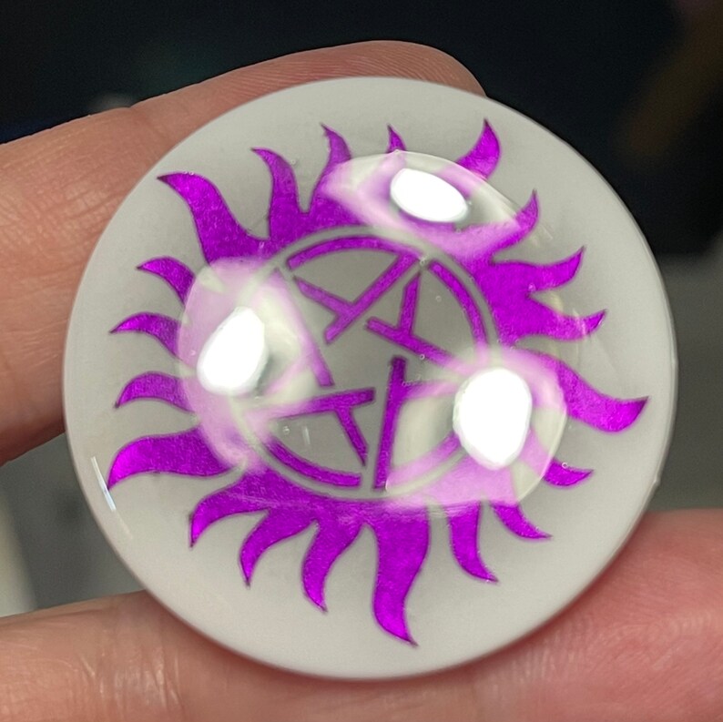 Supernatural Anti-Possession Metallic Phone Grip White Base