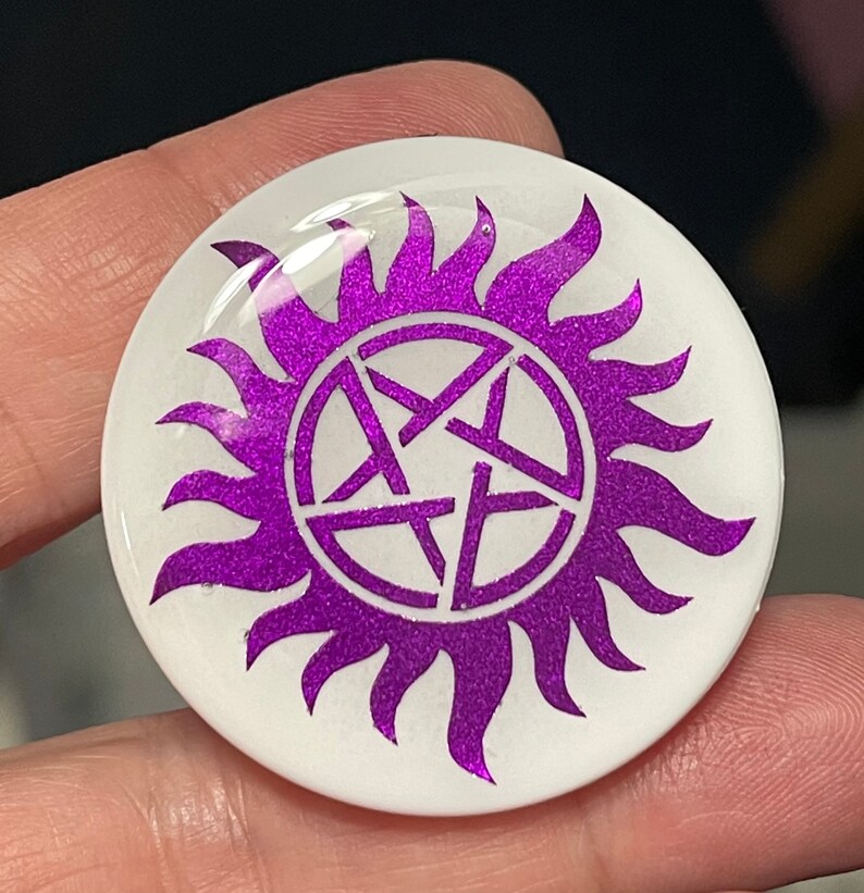 Supernatural Anti-Possession Metallic Phone Grip White Base