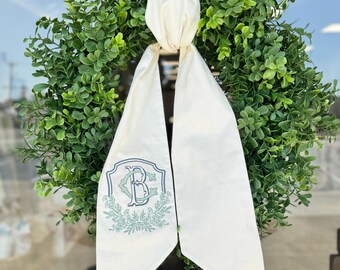 Custom Embroidered 60" Wreath Sash