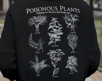 有毒植物パーカー：ヴィンテージアポセカリーダークアカデミアスウェットシャツ