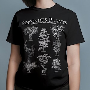Poison Patch Unisex T-Shirt | Vintage Poisonous Plants Print | Apothecary Style Shirt | Dark Academia Apparel | Herbalism Graphic Tee