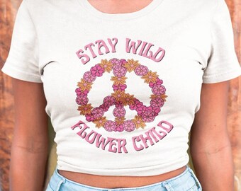 T-shirt con maniche per bambini Stay Wild Flower