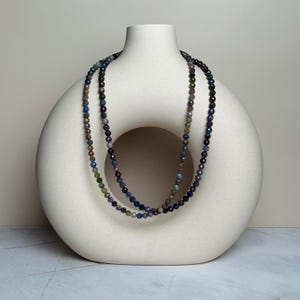 Natural Sapphire Gemstone Necklace - Sapphire Beaded Necklace - September Birthstone - Solid Gold Jewelry - 14k Gold