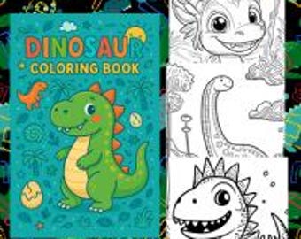 Dino Doodles: Un lindo libro para colorear de dinosaurios (25 páginas)