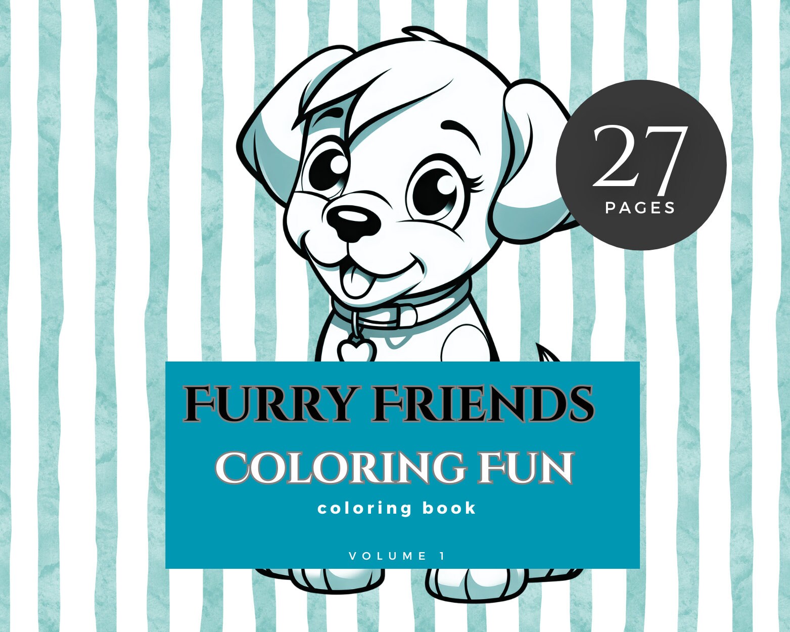 27 Color Pages Furry Friends Coloring Fun 27 Coloring Pages High Quality 300dpi - Etsy