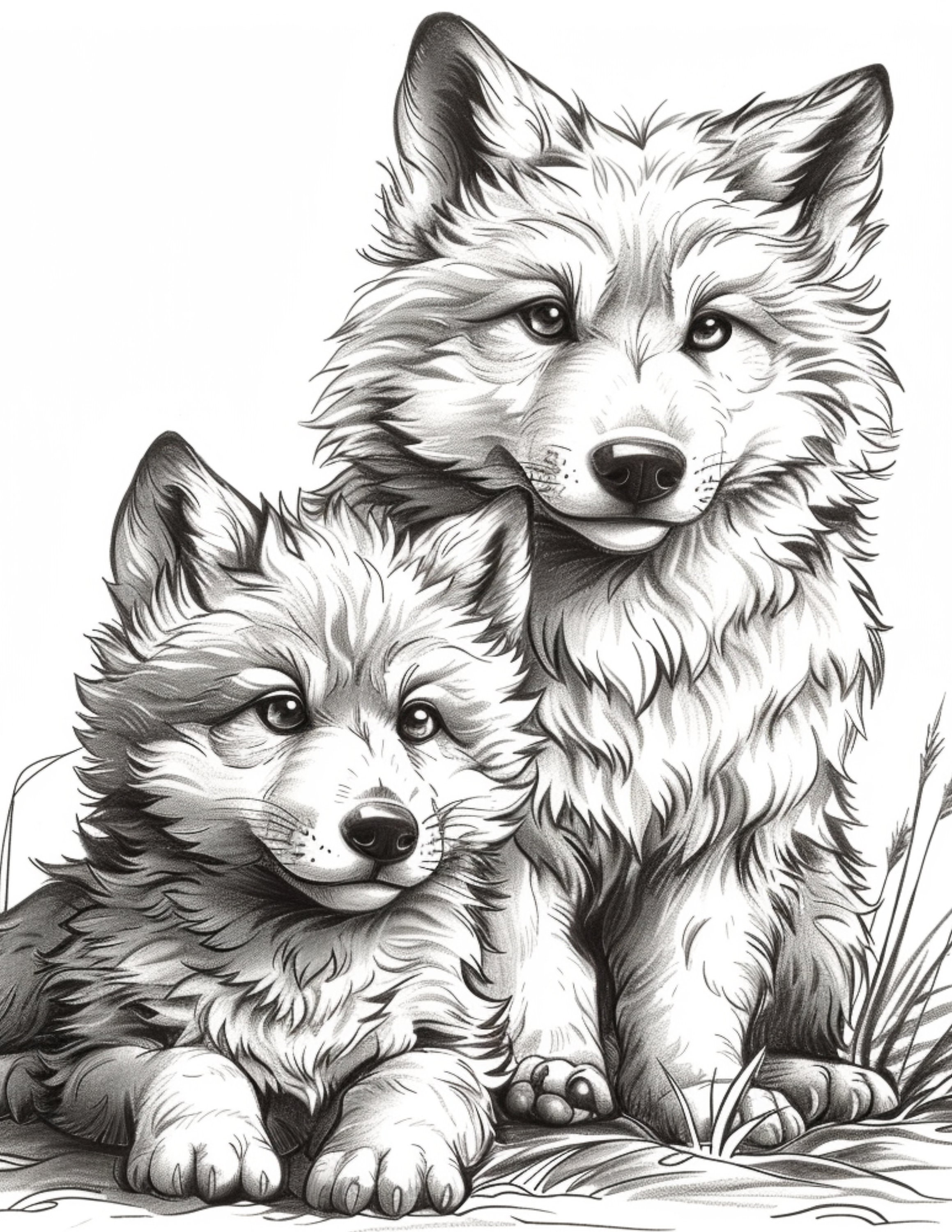 Wolves Wolf Coloring Book 25 Pages Great for Relaxation - Etsy
