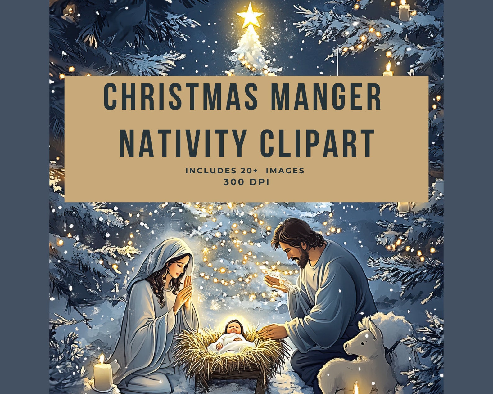 Nativity Manger Scene Clipart Set | Christian Christmas Digital ...