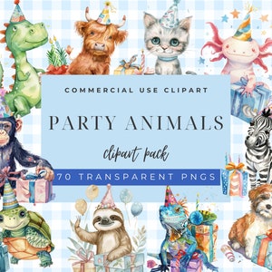 Colorful Animal Party Images – Perfect for Invitations, Wall Art, Shirts & More!