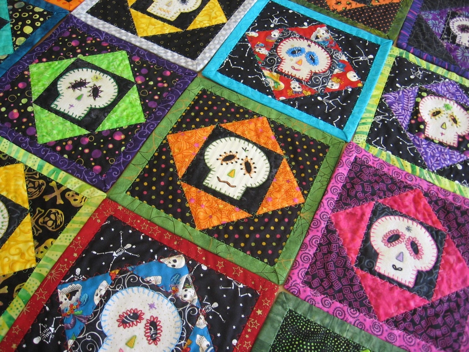 Sugar Skull Quilt Halloween Etsy