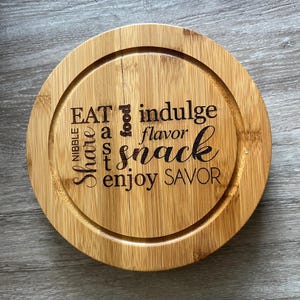 Cheeseboard w/utensils, Round Cheeseboard, Cutting Board, Wedding Gift, New Home, Engraved Cutting Board, Anniversary, Kitchen Decor,