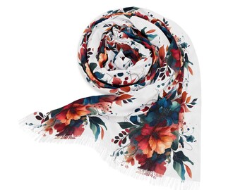 Handcrafted Light Scarf: Abstract Floral Art, Boho Chic Style for Women . perfect for gifting and casual wearing multicolor