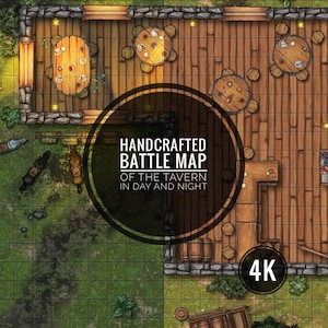 Cartas de Batalha de Taverna Artesanais para Jogo de Tabuleiro 4K DnD, D&D, 5e, Roll20, Fantasy Grounds, Foundry, VTT Mapa digital. Não AI