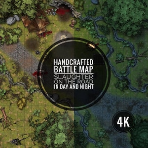 Mapa de batalla 4K hecho a mano Slaughter on the Road para juego de mesa