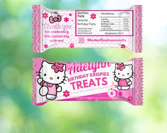 Personalized Birthday Rice Krispie Treat Favors