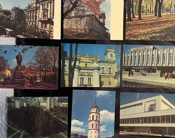 Vintage Soviet Union Postcards of Vilnius, Lithuania Landmarks 1975