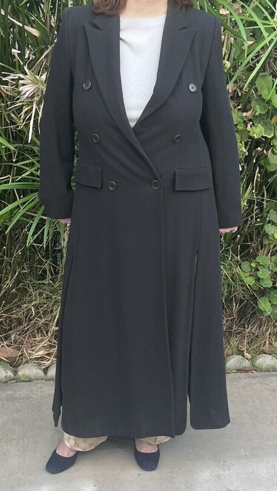 Emporio Armani Vintage Womens Wool Long Black Dou… - image 2