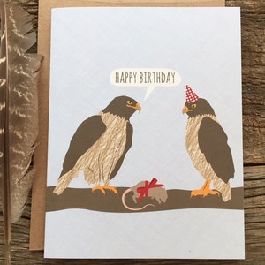 funny birthday card / hawks image 1